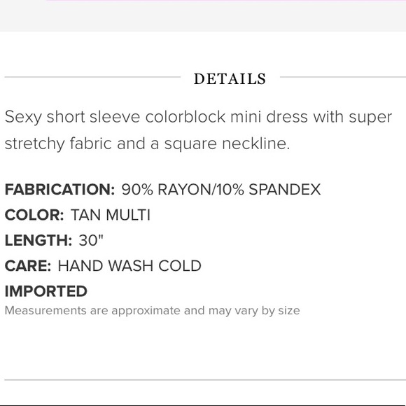 NWT JustFab Short Sleeve Color Block Knit Dress - Picture 5 of 5